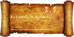 Kolumbán Vilmos névjegykártya