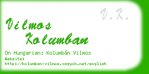 vilmos kolumban business card